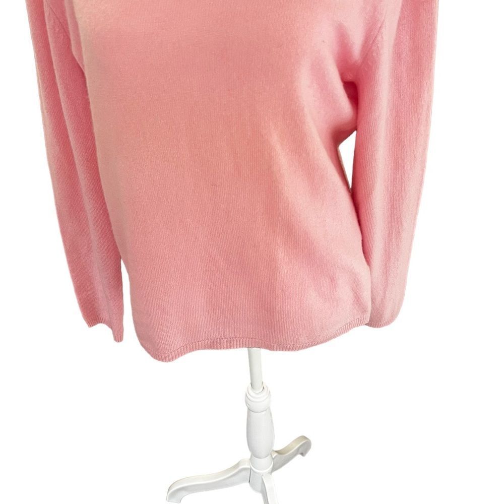 Alba Moda 100% Cashmere Sweater Pink Crewneck Lightweight Soft Knit M - Picture 4 of 9